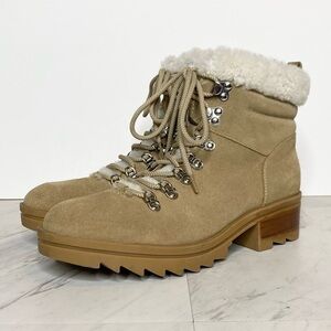 Marc Fisher Brylee Lace Up Suede Tan Boot 8M